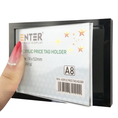 Bảng thông tin mica Enter FR14 74x52mm A8, Khung bảng giá, nhãn giá