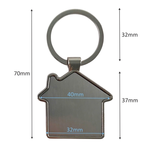 Móc khóa MK050, Móc khoá kim loại, Móc khoá ngôi nhà, Phôi móc khoá