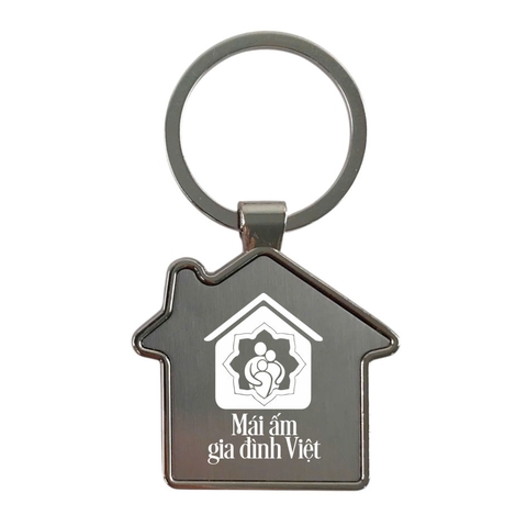 Móc khóa MK050, Móc khoá kim loại, Móc khoá ngôi nhà, Phôi móc khoá