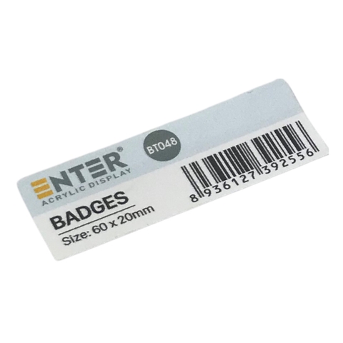 Phôi thẻ tên inox Enter BT048 / BT049 60x20mm vàng xước (10,50)