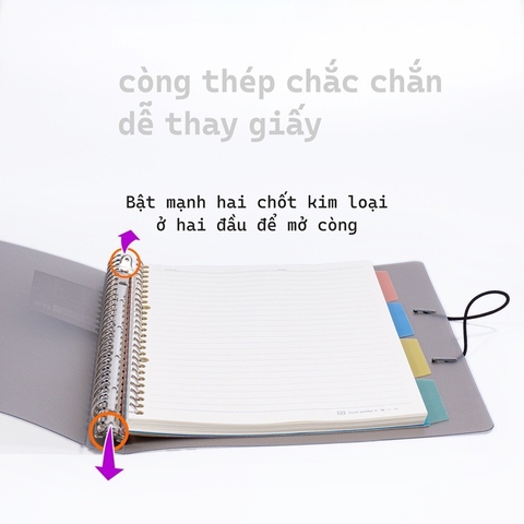 Sổ còng sắt FT 21.5x27.5cm 120 trang 100gsm B5 (25)