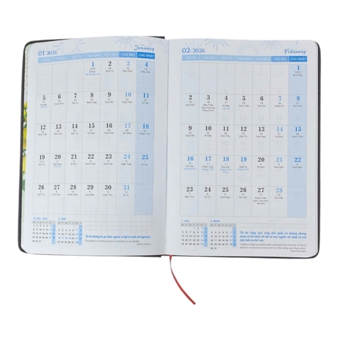 Sổ lịch Agenda HTS1 14.5x20.5cm 192 trang