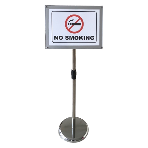 Standee trụ inox khung mica A3