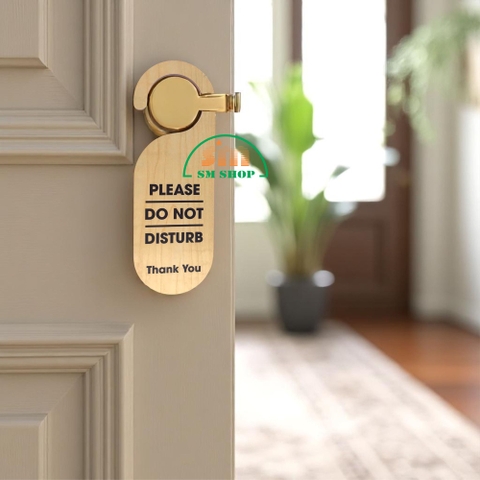 Thẻ treo phòng khách sạn gỗ MDF M80 / M81 8x23cm 5.5mm 2 mặt in UV