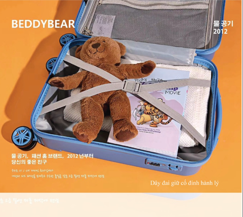 Vali Kéo Nhựa Trẻ Em MCN (BEDDYBEAR) In Hình Dập Nổi 3D Sư Tử Size Xách Tay 17 inch