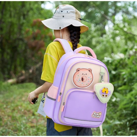Balo chống gù SUN EIGHT S-22286 cho bé trai bé gái học sinh tiểu học lớp 2 3 4 5 - Bảo vệ cột sống, hiện đại