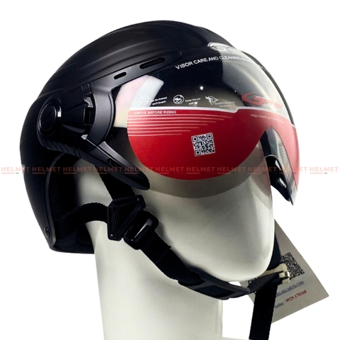 Mũ bảo hiểm 1/2 đầu GRS A860 có kính - MBH nửa đầu size lớn chuẩn an toàn, chắn gió nắng bụi - BH 1 đổi 1