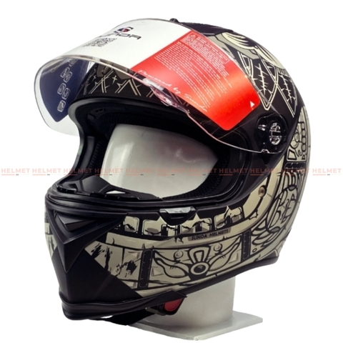 Mũ bảo hiểm fullface 1 kính SUNDA 822 - MBH phượt, biker, thoáng khí, êm dày, thiết kế tinh tế, cá tính