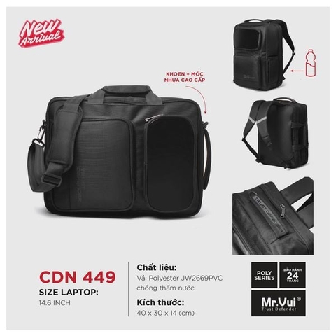 Cặp / Balo đa năng MR VUI 449 laptop 14.6 inch - Bền bỉ, chống thấm