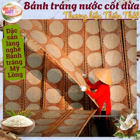 Bánh tráng nước cốt dừa Mỹ Lồng - Thương hiệu Thiện Thật - Ăn liền - Giòn - Béo - Gói 50g tiện lợi
