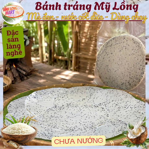 Bánh tráng Mỹ Lồng - Mè đen - CHƯA NƯỚNG