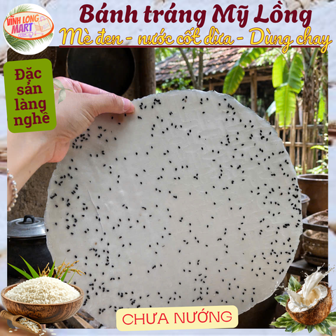 Bánh tráng Mỹ Lồng - Mè đen - CHƯA NƯỚNG