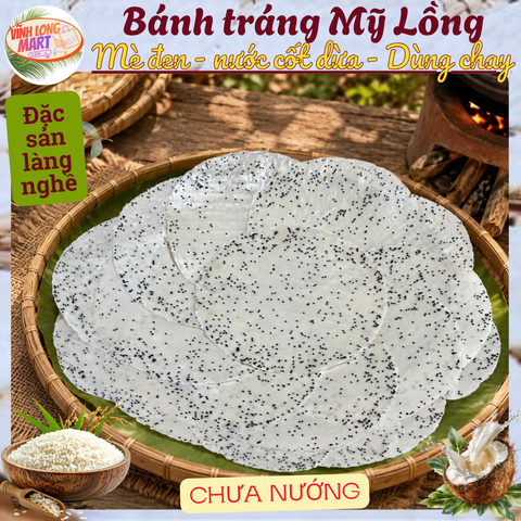 Bánh tráng Mỹ Lồng - Mè đen - CHƯA NƯỚNG