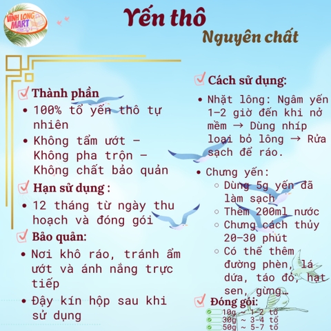 Yến thô nguyên chất - Tặng nhíp - Giá gốc từ nhà yến - Tổ ~ 8-10g
