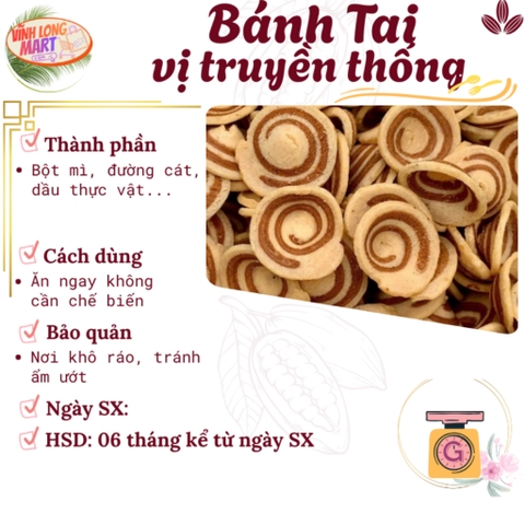 Bánh Tai heo nhí - Vị truyền thống – Giòn thơm, đậm vị tuổi thơ