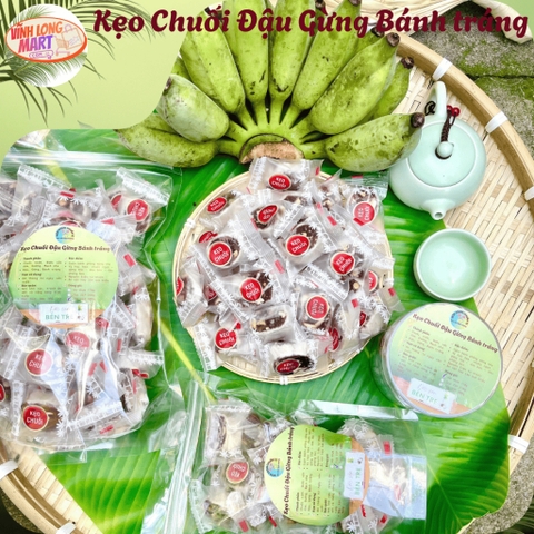 Kẹo Chuối Đậu Gừng Bánh Tráng – Dẻo Thơm, Béo Bùi, Cay Nhẹ