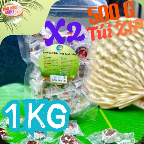 Kẹo Chuối Đậu Gừng Bánh Tráng – Dẻo Thơm, Béo Bùi, Cay Nhẹ