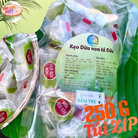 Kẹo Dừa Non Lá Dứa Bến Tre – Dẻo Thơm, Béo Ngậy, Ít Ngọt
