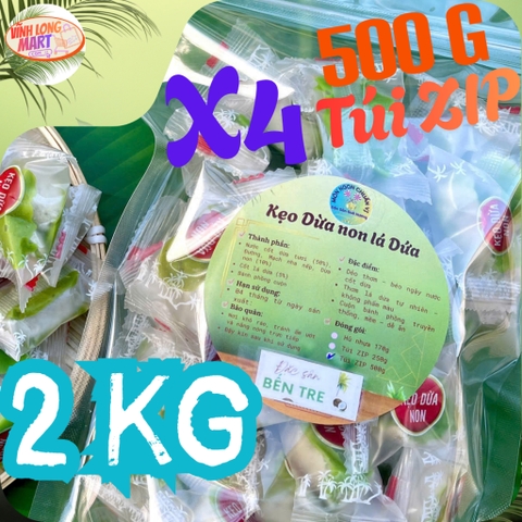 Kẹo Dừa Non Lá Dứa Bến Tre – Dẻo Thơm, Béo Ngậy, Ít Ngọt