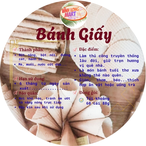 Bánh giấy tuổi thơ - Nhà làm thủ công - Béo vị nước cốt dừa Bến Tre
