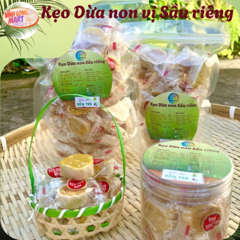 Kẹo Dừa non Sầu riêng - Không dùng đường trong sản xuất- Thơm, Béo