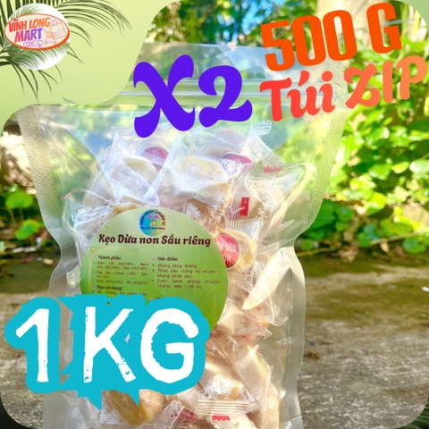 Kẹo Dừa non Sầu riêng - Không dùng đường trong sản xuất- Thơm, Béo