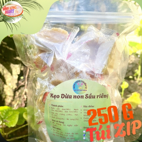 Kẹo Dừa non Sầu riêng - Không dùng đường trong sản xuất- Thơm, Béo