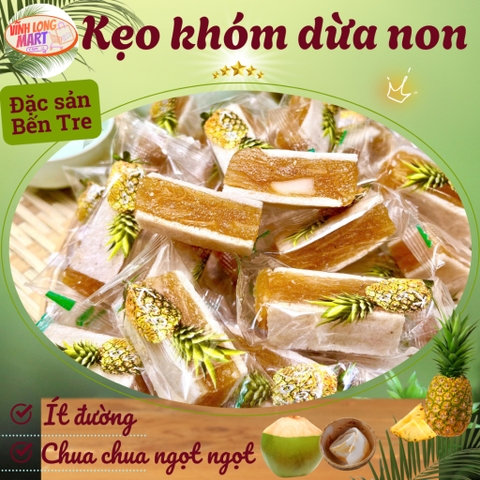 Kẹo Khóm Dừa non - Ít đường, chua chua, ngọt ngot, ăn vặt lạ miệng