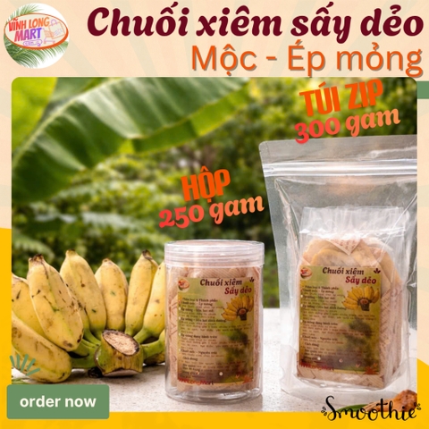 Chuối xiêm Sấy dẻo - Chuối sấy mộc Ép mỏng - Không đường, Không phụ gia