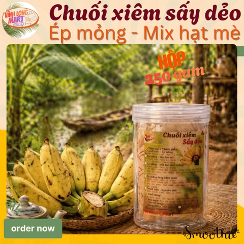 Chuối xiêm Sấy dẻo - Ép mỏng_Mix mè – Ngọt tự nhiên