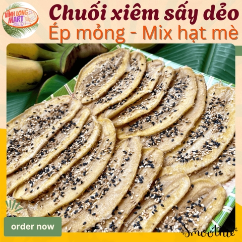 Chuối xiêm Sấy dẻo - Ép mỏng_Mix mè – Ngọt tự nhiên