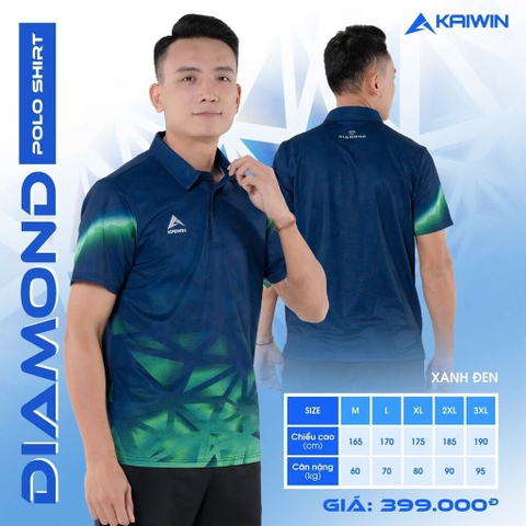 ÁO POLO DIAMOND NAM MÀU XANH ĐEN