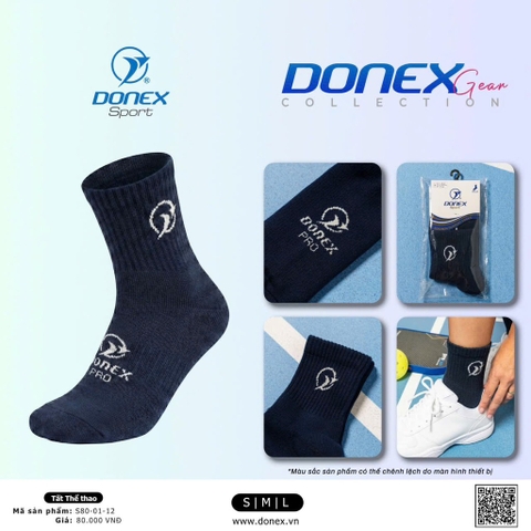 TẤT THỂ THAO COTTON DONEX GEAR CỔ NGẮN - S8001 NAVY