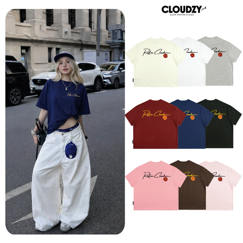 Áo thun boxy CLOUDZY form boxy local brand in chữ ký con dấu 100% cotton 250GSM dày dặn áo phông unisex nam nữ REST