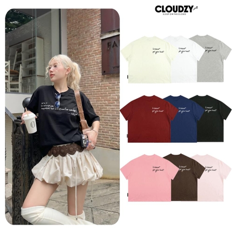 Áo thun boxy streetwear in chữ 100% cotton 250gsm áo phông form rộng nam nữ unisex local brand CLOUDZY JUST