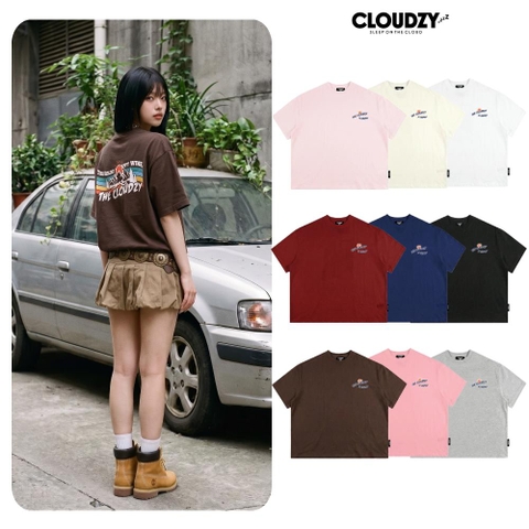 [NEW] Áo thun boxy CLOUDZY in chữ vải cotton 100% 250gsm dày dặn form rộng nam nữ áo phông local brand streetwear WINE