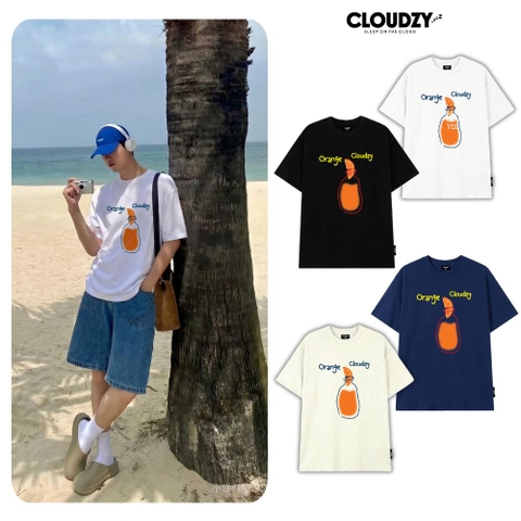 [NEW] Áo thun oversize CLOUDZY in hình cute Cloudzy 100% cotton dày dặn áo phông form rộng nam nữ unisex ORANGE