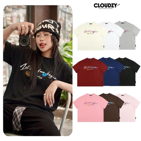 Áo thun boxy streetwear local brand CLOUDZY 100% cotton 250gsm dày dặn áo phông form rộng nam nữ unisex  BEGIN