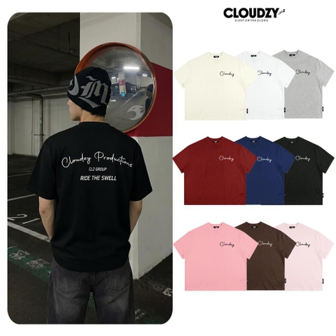[NEW] Áo thun boxy CLOUDZY in chữ cá tính 100% cotton 250gsm nam nữ áo phông local brand streetwear đi học RIDE