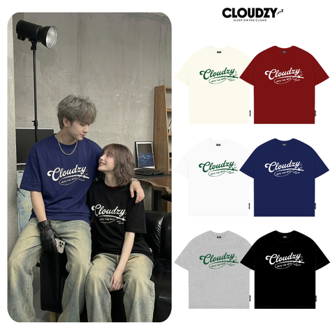 Áo phông boxy CLOUDZY in chữ cotton 100% 250gsm áo thun local brand nam nữ unisex form rộng basic streetwear INTO