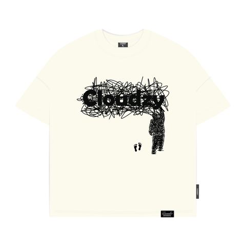 Áo thun boxy thêu Cloudzy unisex phông tay lỡ nữ nam cotton phối màu form rộng boxy MESS