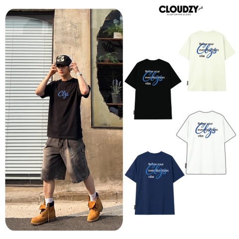 [NEW] Áo thun regular CLOUDZY in chữ vải cotton 100% 250gsm form rộng nam nữ áo phông oversize local brand streetwear basic REFINE
