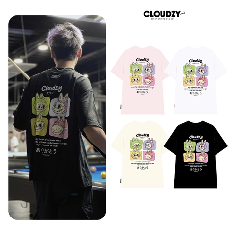 Áo thun nữ labubu unisex phông nam tay localbrand CLOUDZY basic cotton cao cấp form rộng ARIGATOU