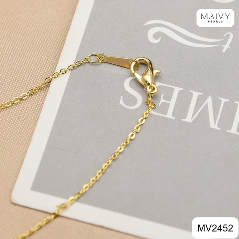 MV2452 - Dây chuyền mặt đá vuông mix trai trắng