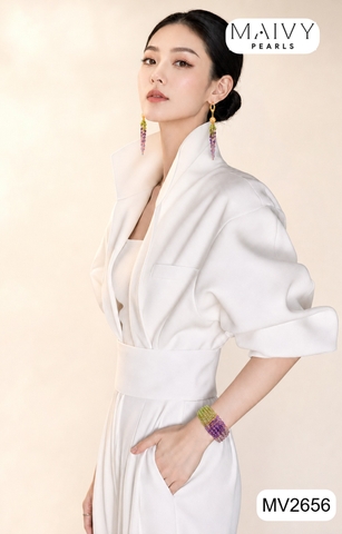 MV2656-Bộ vòng tay và hoa tai đá Peridot – Amethys