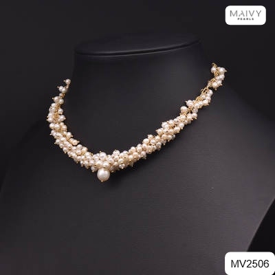 MV2506 - Dây chuyền Tinh Khôi ngọc trai trắng size 3-4mm kết chùm