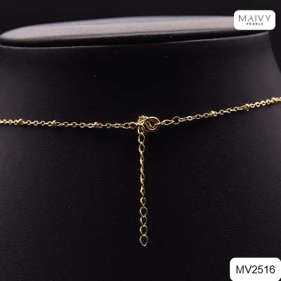 MV2516 - Dây chuyền trai trắng quấn viền thả dài Dáng Lụa