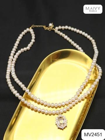 MV2451 - Dây chuyền đôi mix mặt đá Hương Trăng