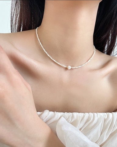 dây chuyền nhấn 1 hạt mặt