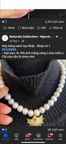 dây chuyền 8-10mm mặt bạc mạ vàng